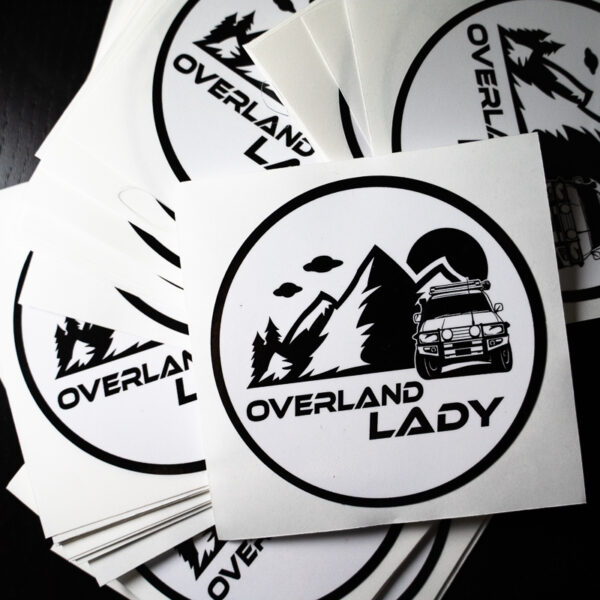 STICKER ROUND WHITE 2 | Overland Lady by Monique Song