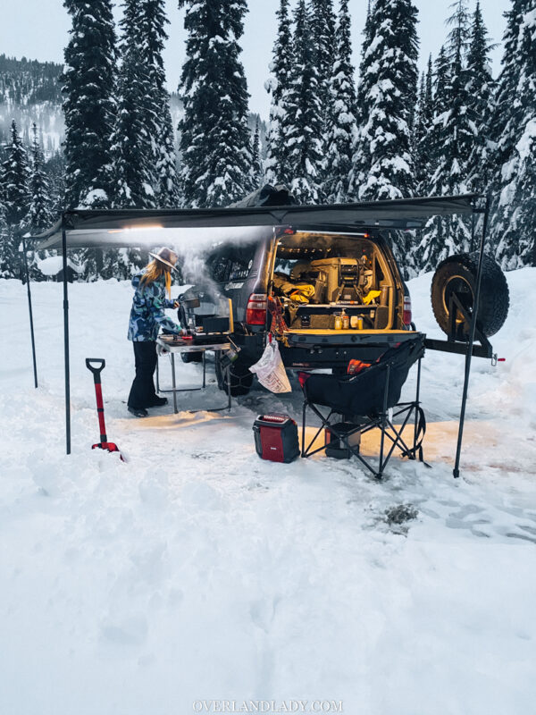 Snow Camp Landcruiser 100 series Rhino Rack 36 | Overland Lady by Monique Song