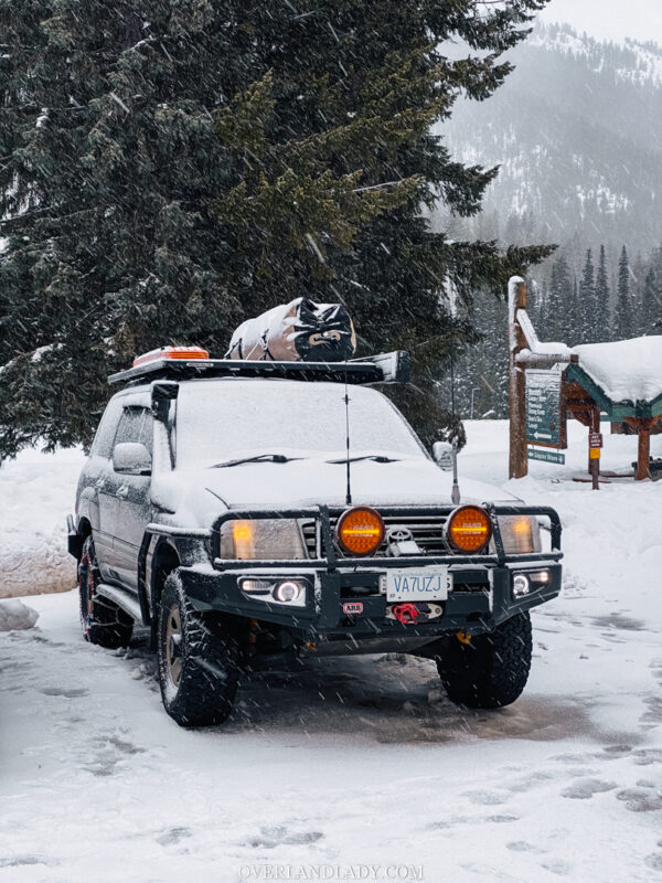 Snow Camp Landcruiser 100 series Rhino Rack 40 | Overland Lady by Monique Song