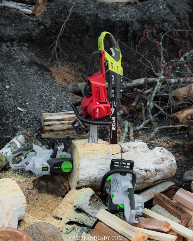 Ego Milwaukee Ryobi electric chainsaw | Overland Lady by Monique Song