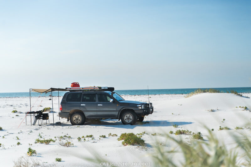 Twilight cove-Toyota Landcruiser 100 series Western Australia white sand beach