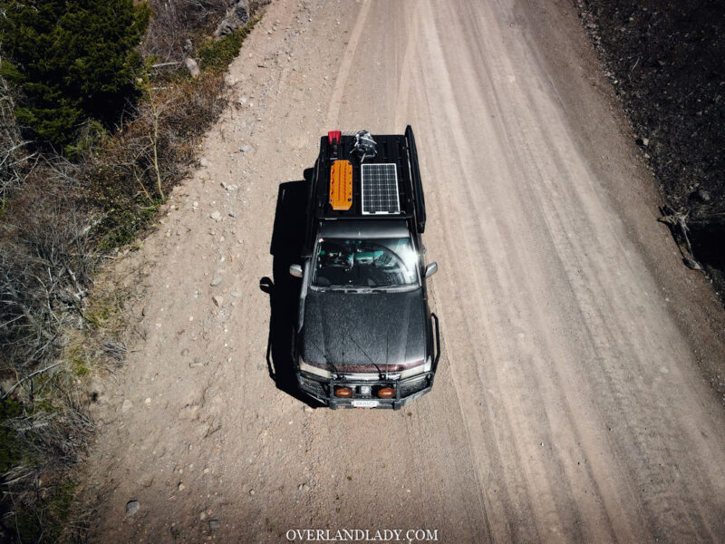 Overland Lady Toyota Landcrusier 100 Series with Rhino Rack Pioneer ARB bull bar