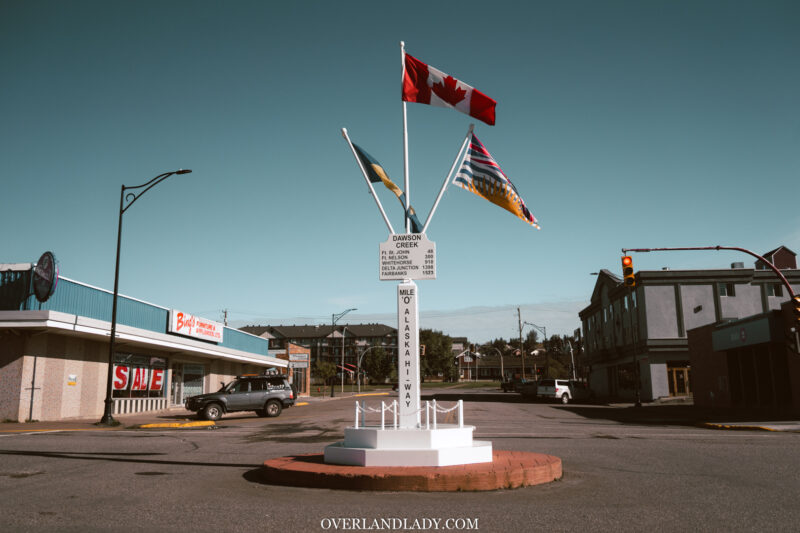 Alaska Highway Mile 0 city Overland lady | Overland Lady by Monique Song