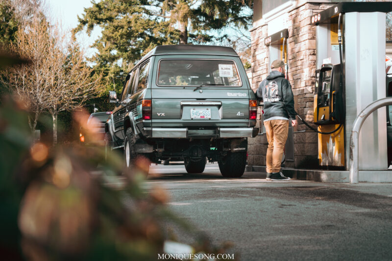 Landcruiser 61 gas station | Overland Lady by Monique Song